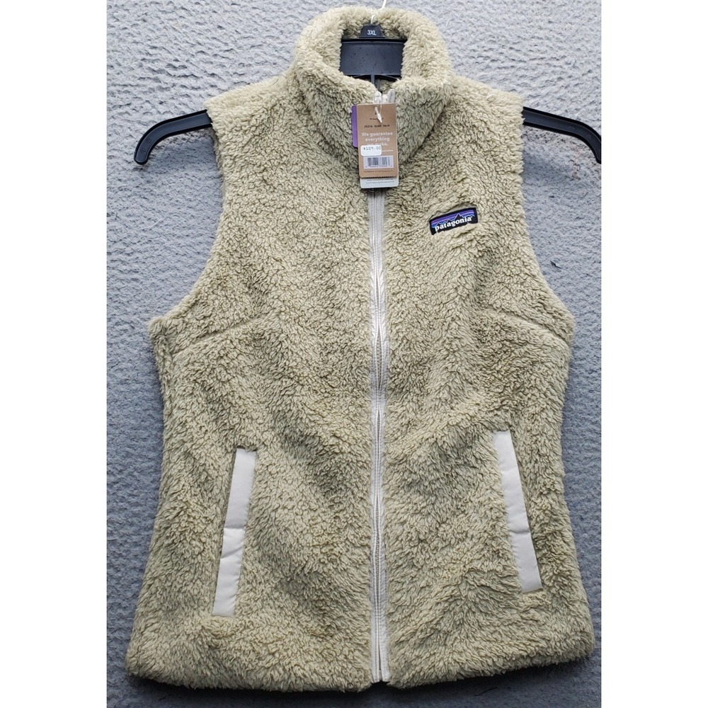 Patagonia Los Gatos Vest Womens XS Brown Sherpa Sleeveless Mock Neck Full Zip‎